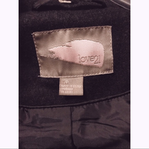 Dark Gray Charcoal Wool Blend Cowl Neck Coat - Picture 7 of 8